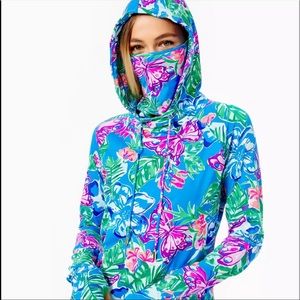 Lilly Pulitzer hooded sweatshirt with mask (small)